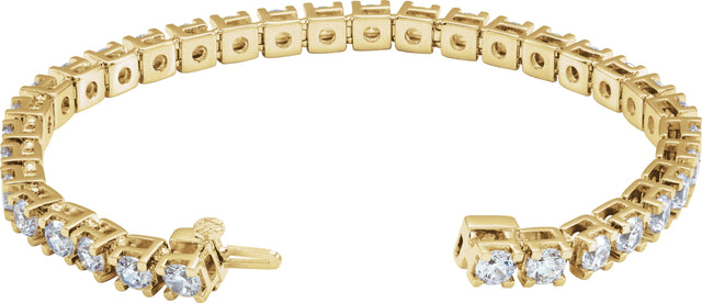 14K Gold Round Lab-Grown Diamond Line Bracelet – 1.4-4.25mm Stones - Yellow Gold - view 2