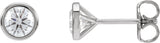 14K Gold Lab-Grown Diamond Round Bezel-Set Cocktail-Style Stud Earrings - White Gold