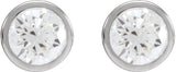 14K Gold Lab-Grown Diamond Round Bezel-Set Cocktail-Style Stud Earrings - White Gold - view 2