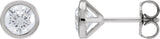 14K Gold Lab-Grown Diamond Round Bezel-Set Cocktail-Style Stud Earrings - White Gold