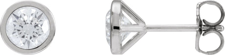 14K Gold Lab-Grown Diamond Round Bezel-Set Cocktail-Style Stud Earrings - White Gold
