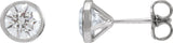 14K Gold Lab-Grown Diamond Round Bezel-Set Cocktail-Style Stud Earrings - White Gold