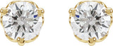 14K Gold Lab-Grown Diamond Round 3-Prong Infinity-Inspired Stud Earrings - Yellow Gold - view 2