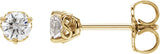 14K Gold Lab-Grown Diamond Round 3-Prong Infinity-Inspired Stud Earrings - Yellow Gold