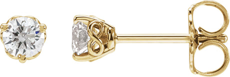 14K Gold Lab-Grown Diamond Round 3-Prong Infinity-Inspired Stud Earrings - Yellow Gold