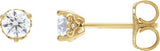 14K Gold Lab-Grown Diamond Round 3-Prong Scroll Stud Earrings - Yellow Gold