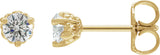 14K Gold Lab-Grown Diamond Round 3-Prong Fleur-de-lis Earrings - Yellow Gold