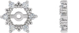 14K Gold Natural Diamond Halo-Style Earring Jackets III - White Gold