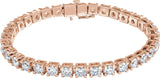 14K Gold Round Lab-Grown Diamond Line Bracelet – 1.4-4.25mm Stones - Rose Gold