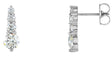 18K Gold Round Natural Diamond Journey Earrings - White Gold