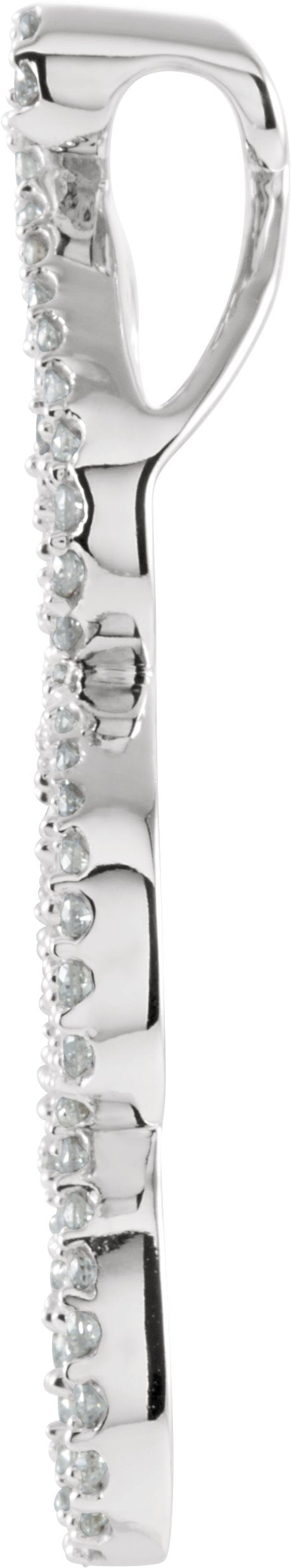 14K Gold Accented Scroll Pendant - White Gold - view 2