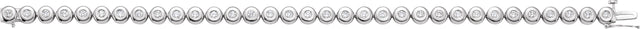 14K Gold Round Natural Diamond Bezel-Set Line Bracelet or Link - White Gold - view 2