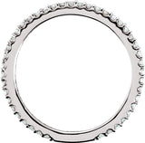 14K Gold Round Natural Diamond Stackable Ring – 1/3 CTW - White Gold - view 2