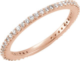 14K Gold Round Natural Diamond Stackable Ring – 1/3 CTW - Rose Gold