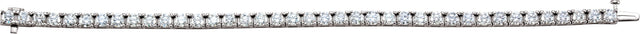 18K Gold Round Natural Diamond Line Bracelet – 3.9-4.1mm Stones - White Gold - view 2