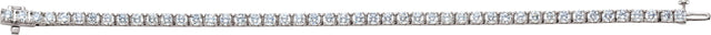 18K Gold Round Natural Diamond Line Bracelet – 3.4mm Stones - White Gold - view 2