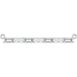 14K Gold Straight Baguette Lab-Grown Diamond Accented Bar Necklace - White Gold