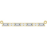 14K Gold Straight Baguette Natural Diamond Accented Bar Necklace – 1/2 CTW - Yellow Gold