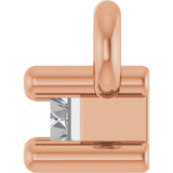 14K Gold Straight Baguette Natural Diamond Accented Bar Necklace – 1/2 CTW - Rose Gold - view 3