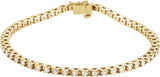 14K Gold Round Natural Diamond Line Bracelet – 2.2mm Stones - Yellow Gold
