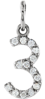 14K Gold Numeral Pendant - view 4
