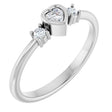 Platinum Natural Diamond Accented Heart Ring
