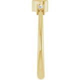 14K Gold Natural Diamond Accented Heart Ring - Yellow Gold - view 4
