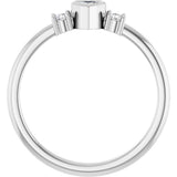 Platinum Natural Diamond Accented Heart Ring - view 2