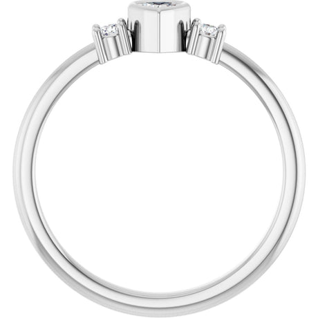 Platinum Natural Diamond Accented Heart Ring - view 2