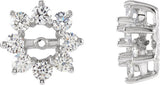 14K Gold Natural Diamond Halo-Style Earring Jackets VII - White Gold