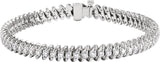 14K Gold Round Natural Diamond Accented Line Bracelet – 1.7mm Stones