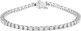14K Gold Round Natural Diamond Line Bracelet VIII - White Gold