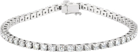 14K Gold Round Lab-Grown Diamond Line Bracelet – 2.7mm Stones - White Gold