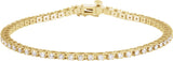 18K Gold Round Natural Diamond Line Bracelet - Yellow Gold