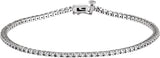 14K Gold Round Natural Diamond Line Bracelet X - White Gold