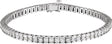 14K Gold Round Natural Diamond Accented Line Bracelet – 2.5mm Stones - White Gold