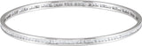 14K Gold Round Natural Diamond Accented Stackable Bangle Bracelet - White Gold - view 2