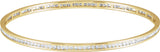 14K Gold Round Natural Diamond Accented Stackable Bangle Bracelet - Yellow Gold