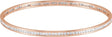 14K Gold Round Natural Diamond Accented Stackable Bangle Bracelet - Rose Gold