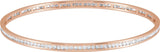 14K Gold Round Natural Diamond Accented Stackable Bangle Bracelet - Rose Gold