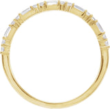 14K Gold Straight Baguette Natural Diamond Accented Stackable Ring – 1/5 CTW - Yellow Gold - view 2