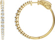 14K Gold Round Lab-Grown Diamond Accented Graduated Hoop Earrings - Yellow Gold