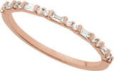 14K Gold Straight Baguette Natural Diamond Accented Stackable Ring – 1/5 CTW - Rose Gold - view 4