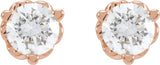 14K Gold Lab-Grown Diamond Round 3-Prong Infinity-Inspired Stud Earrings - Rose Gold - view 2