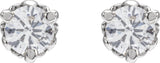 Platinum Natural Diamond Round 3-Prong Infinity-Inspired Stud Earrings - view 2