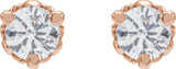 14K Gold Lab-Grown Diamond Round 3-Prong Infinity-Inspired Stud Earrings - Rose Gold - view 2