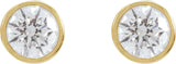 14K Gold Lab-Grown Diamond Round Bezel-Set Cocktail-Style Stud Earrings - Yellow Gold - view 2