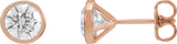 14K Gold Lab-Grown Diamond Round Bezel-Set Cocktail-Style Stud Earrings - Rose Gold