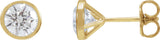 14K Gold Lab-Grown Diamond Round Bezel-Set Cocktail-Style Stud Earrings - Yellow Gold