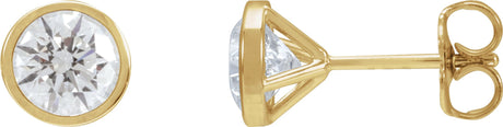 14K Gold Lab-Grown Diamond Round Bezel-Set Cocktail-Style Stud Earrings - Yellow Gold